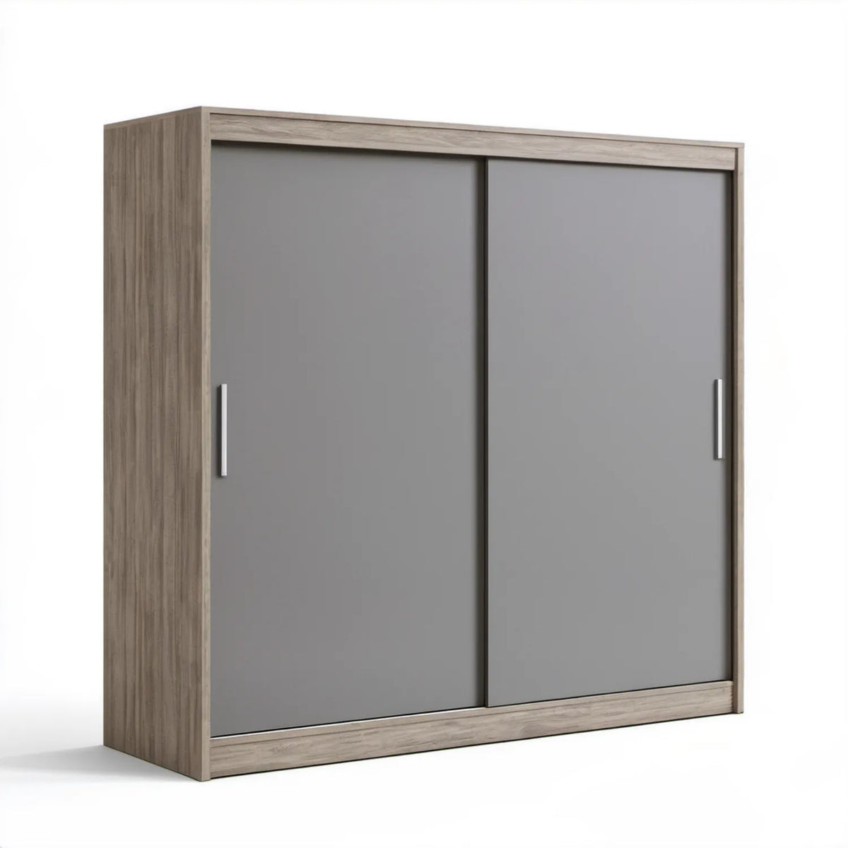 Szafa przesuwna 180 x 60 x 200 cm Szara/Dąb szarobrązowy