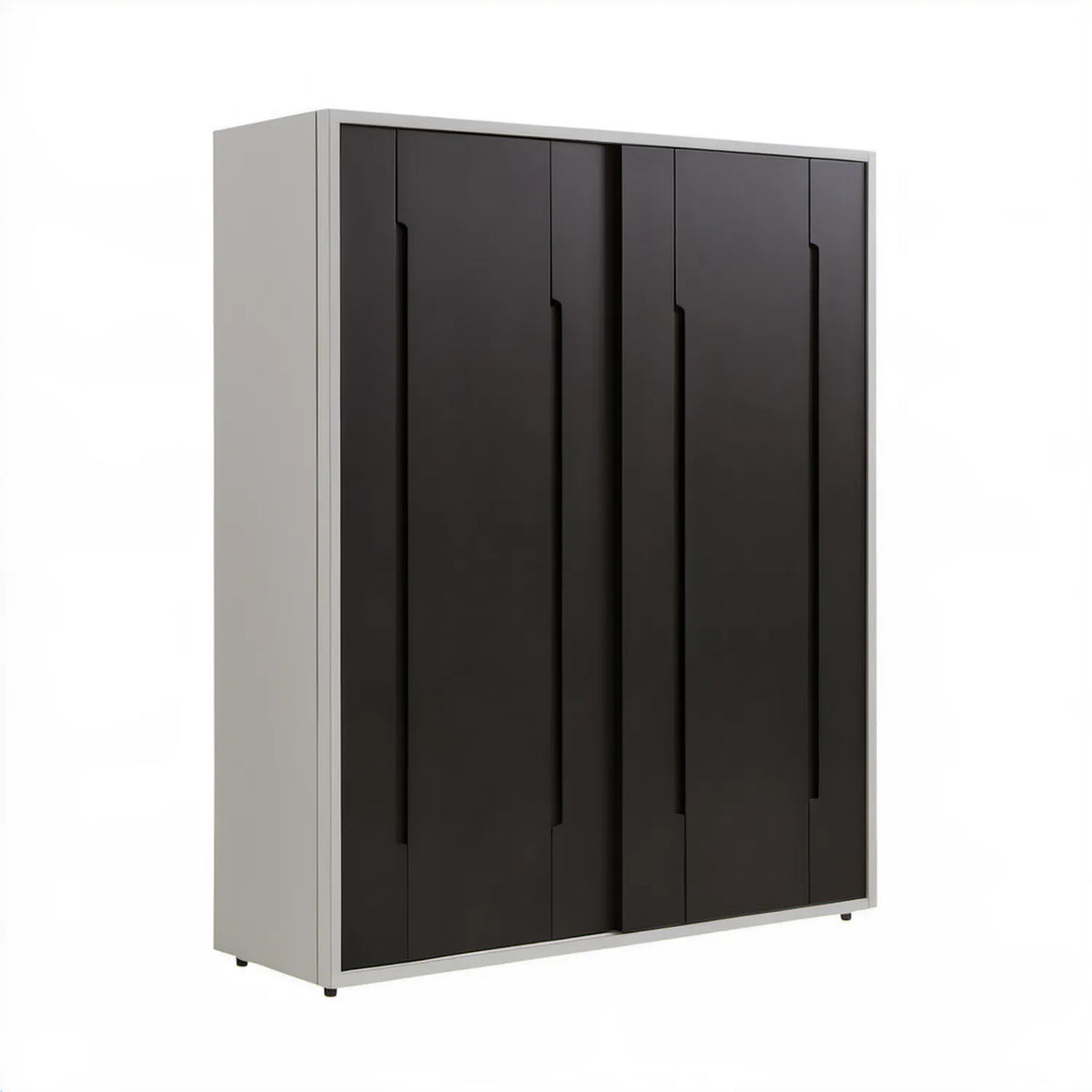 Szafa garderobiana pięciodrzwiowa szaro-antracytowa 250 x 60 x 210 cm z płyty laminowanej