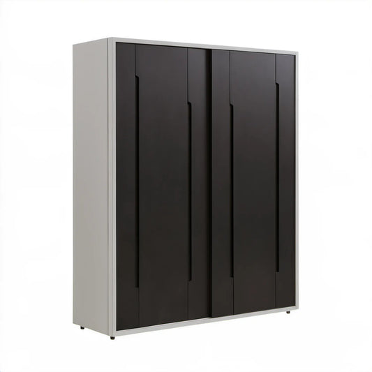 Szafa garderobiana pięciodrzwiowa szaro-antracytowa 250 x 60 x 210 cm z płyty laminowanej
