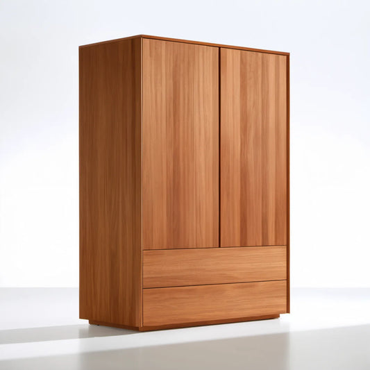 Szafa dwudrzwiowa z 2 szufladami, orzechowa, 100 x 60 x 200 cm