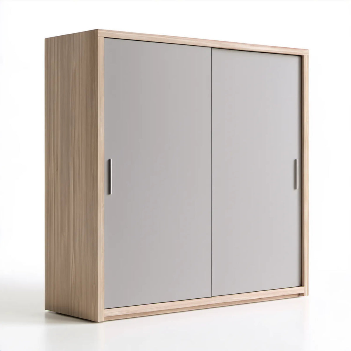 Dwudrzwiowa szafa przesuwna 180 × 60 × 200 cm szara/dąb jasny