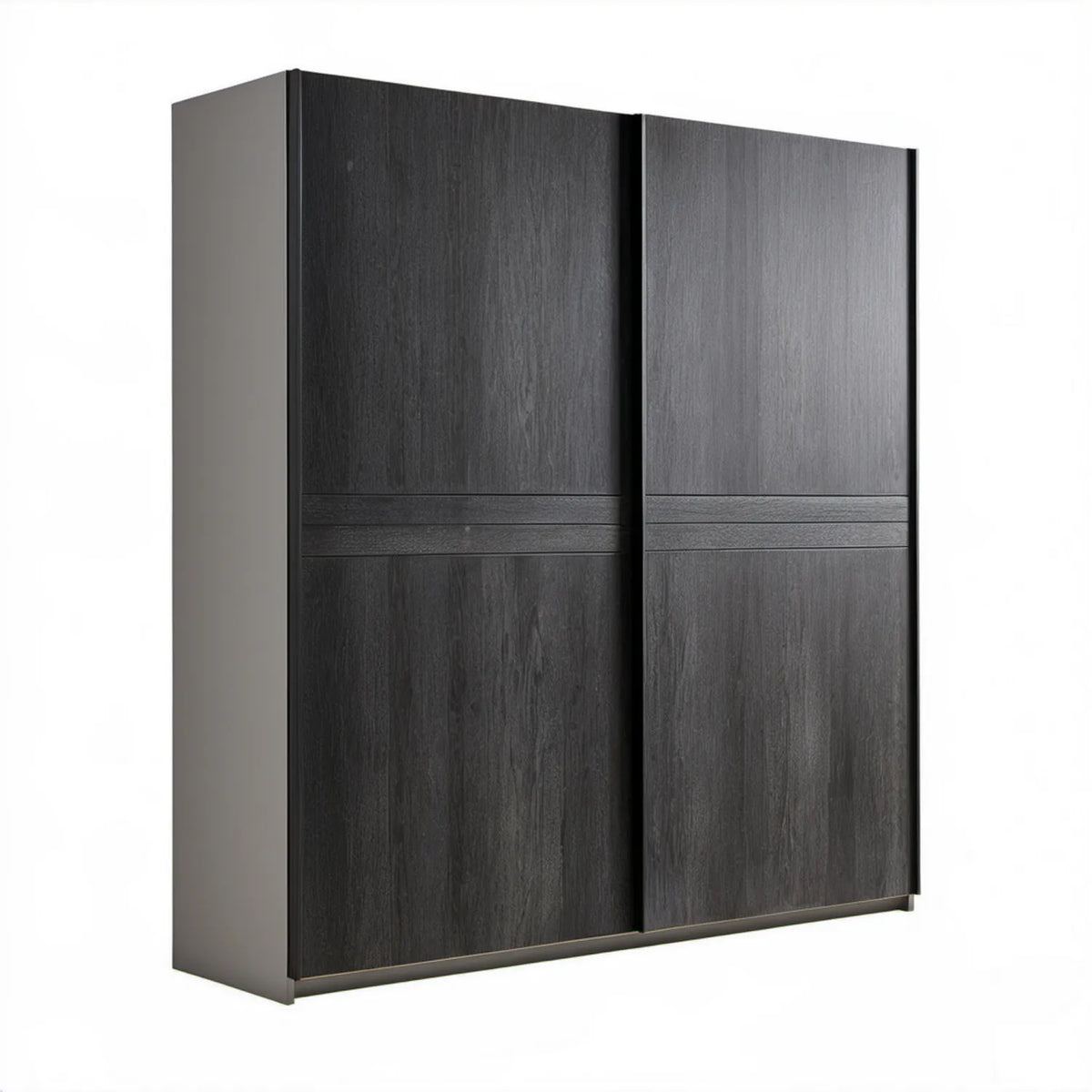 Czarna szafa przesuwna 180 x 60 x 200 cm z płyty laminowanej