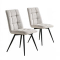 Zestaw 2 jasnoszarych tapicerowanych krzeseł z wysokim oparciem, 45 x 58 x 88 cm